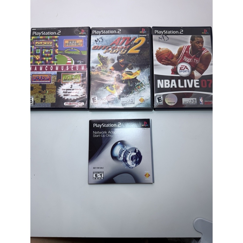 PlayStation 2 PS2 Game Lot (4) Namco Museum, ATV Fury 2, NBA Live 07